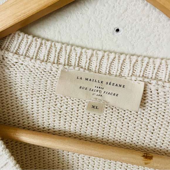 Sezane XL Limited Edition Ecru / Bright Blue Leontine Jumper - Picture 5 of 9